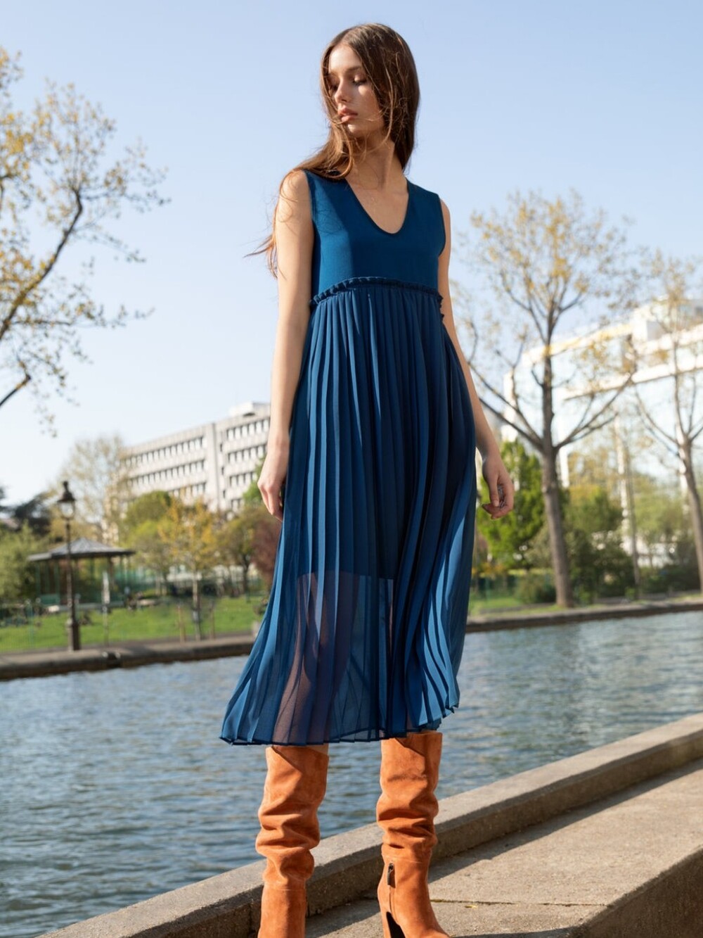 Cop.Copine Kaulua Pleated A-Line Dress